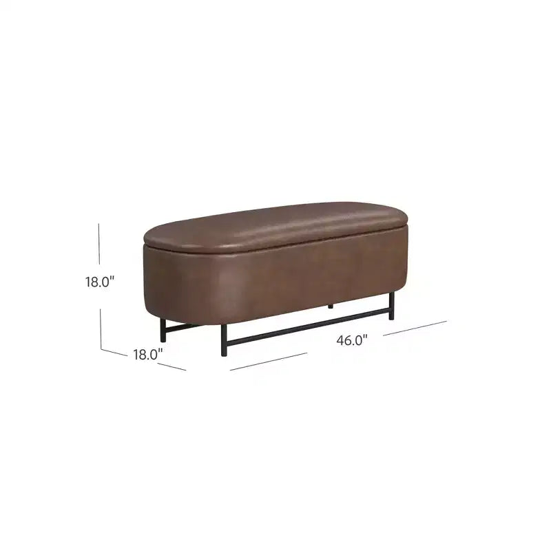 HomePop Ellipse Storage Bench with Metal Legs