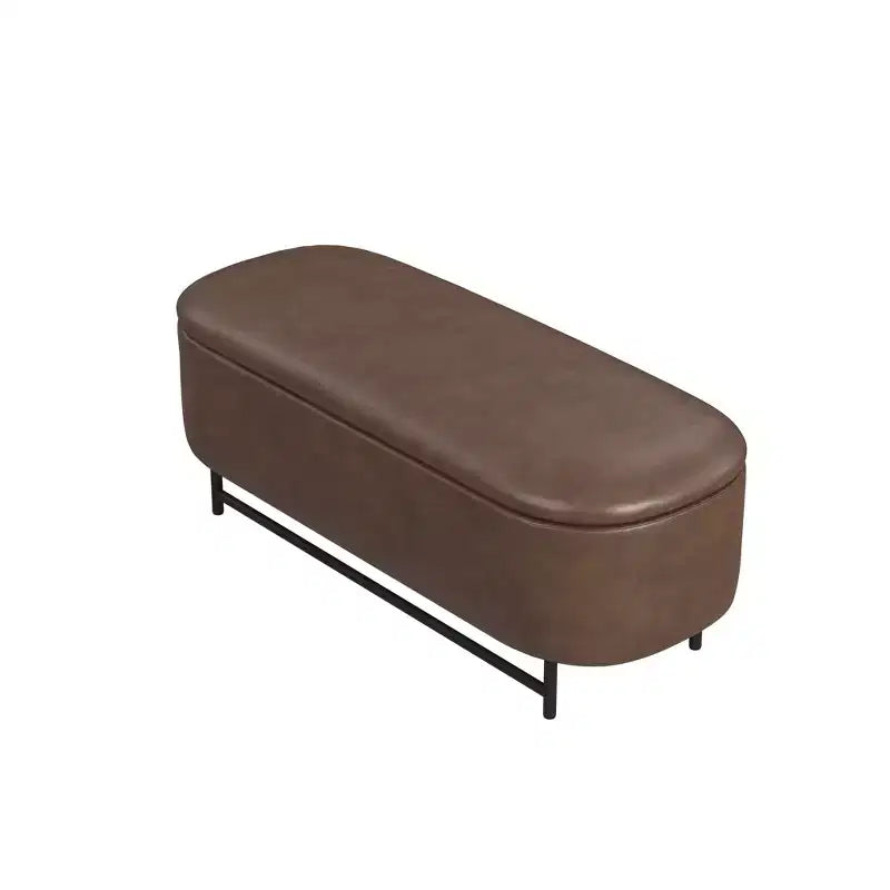 HomePop Ellipse Storage Bench with Metal Legs