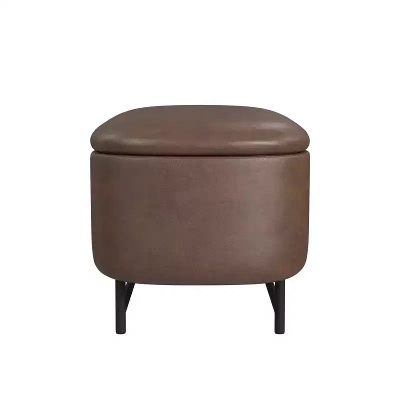 HomePop Ellipse Storage Bench with Metal Legs