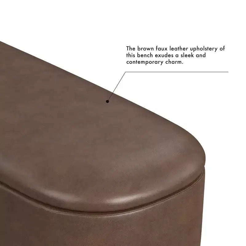 HomePop Ellipse Storage Bench with Metal Legs