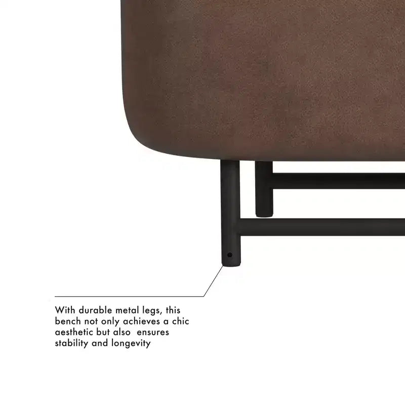 HomePop Ellipse Storage Bench with Metal Legs