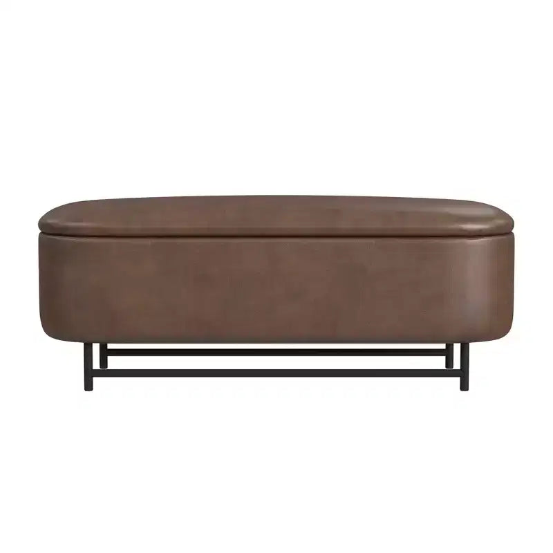 HomePop Ellipse Storage Bench with Metal Legs