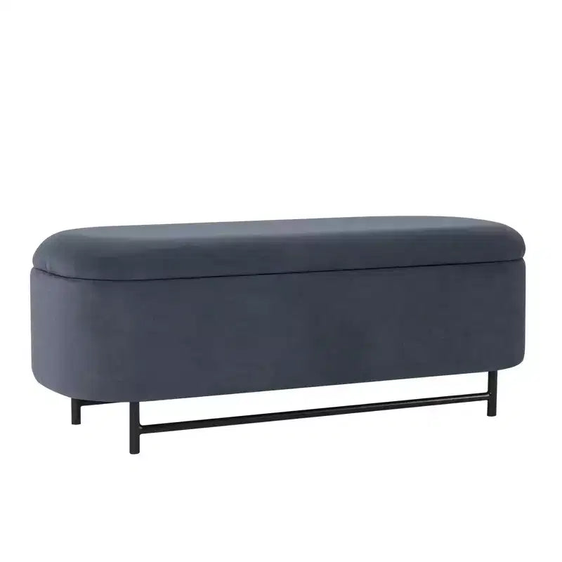 HomePop Ellipse Storage Bench with Metal Legs