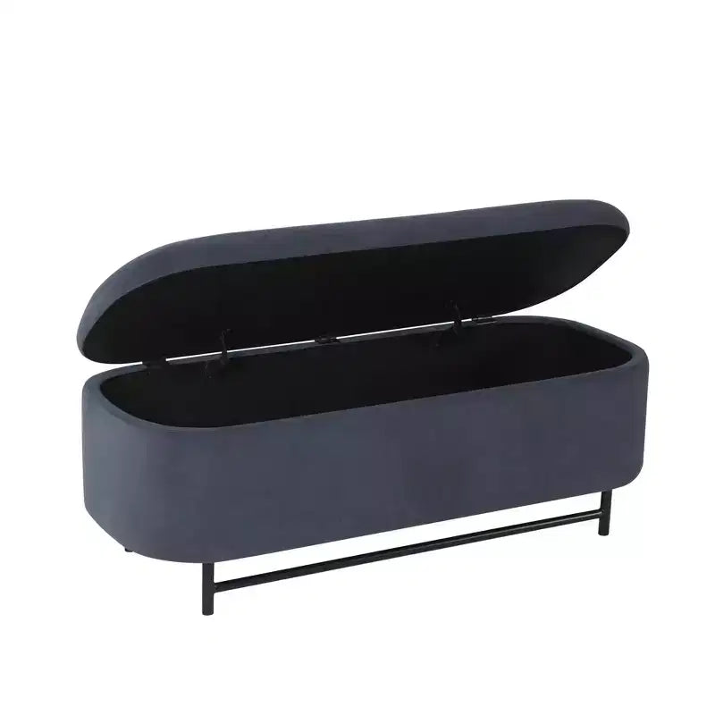 HomePop Ellipse Storage Bench with Metal Legs