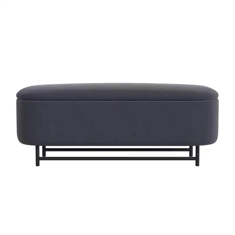 HomePop Ellipse Storage Bench with Metal Legs