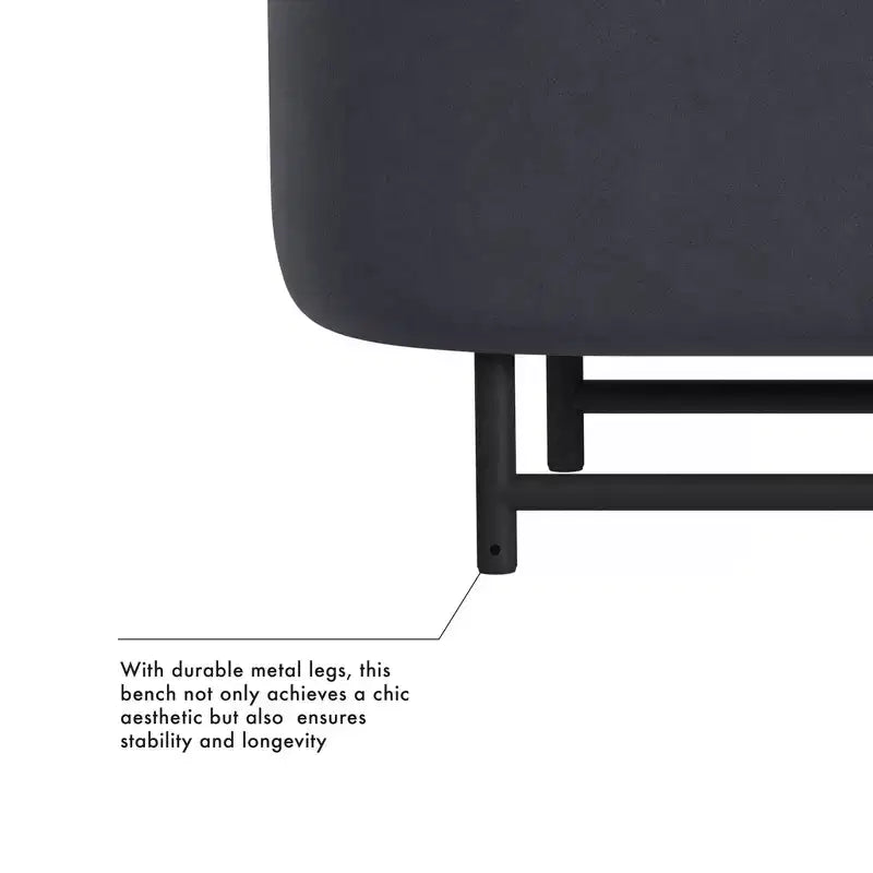 HomePop Ellipse Storage Bench with Metal Legs