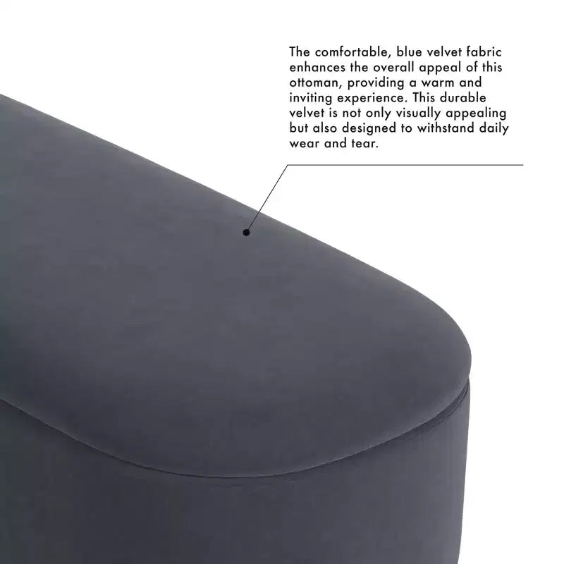 HomePop Ellipse Storage Bench with Metal Legs