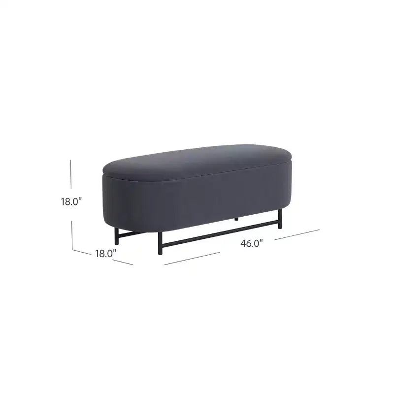 HomePop Ellipse Storage Bench with Metal Legs