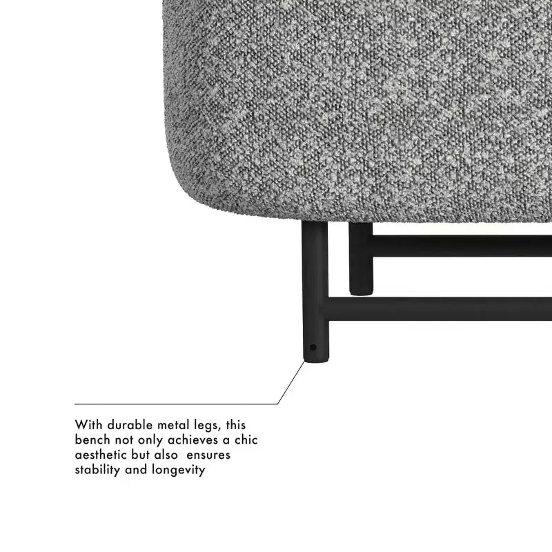 HomePop Ellipse Storage Bench with Metal Legs