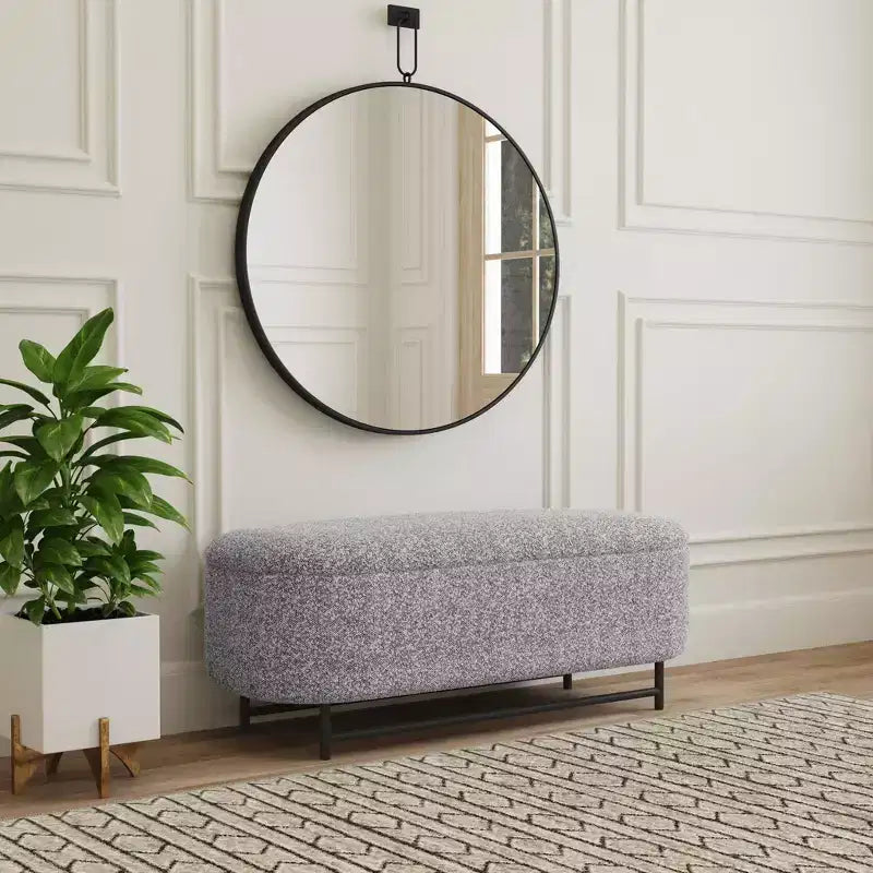 HomePop Ellipse Storage Bench with Metal Legs