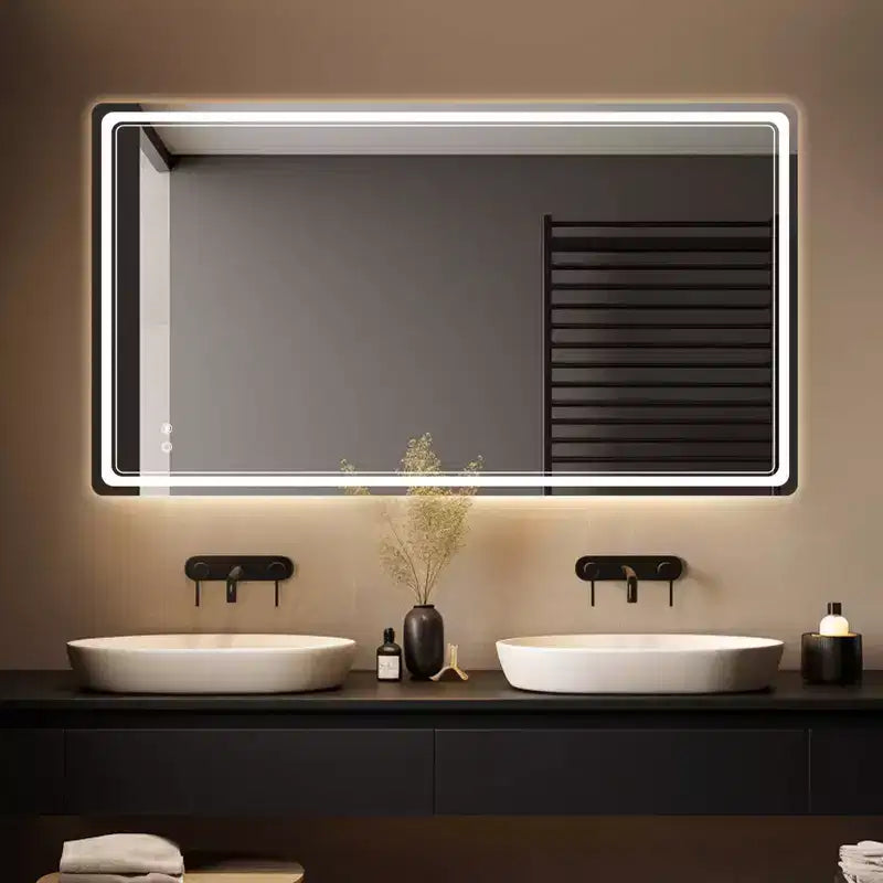 WallBeyond Rectangular LED Vanity Mirror Clear