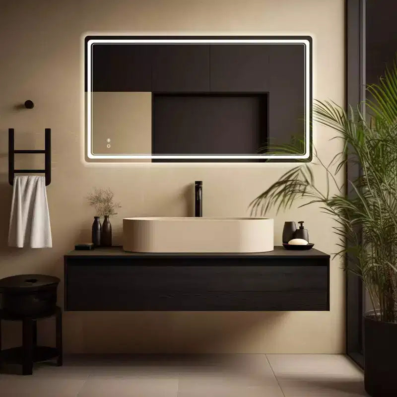 WallBeyond Rectangular LED Vanity Mirror Clear
