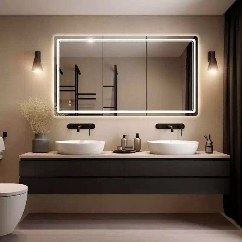 WallBeyond Rectangular LED Vanity Mirror Clear