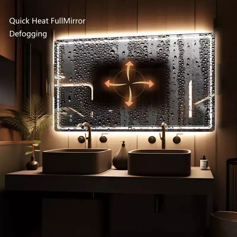 WallBeyond Rectangular LED Vanity Mirror Clear