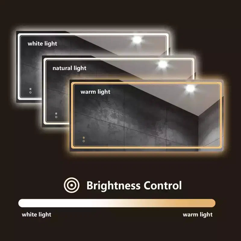WallBeyond Rectangular LED Vanity Mirror Clear