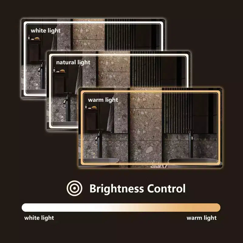 WallBeyond Rectangular LED Vanity Mirror Clear