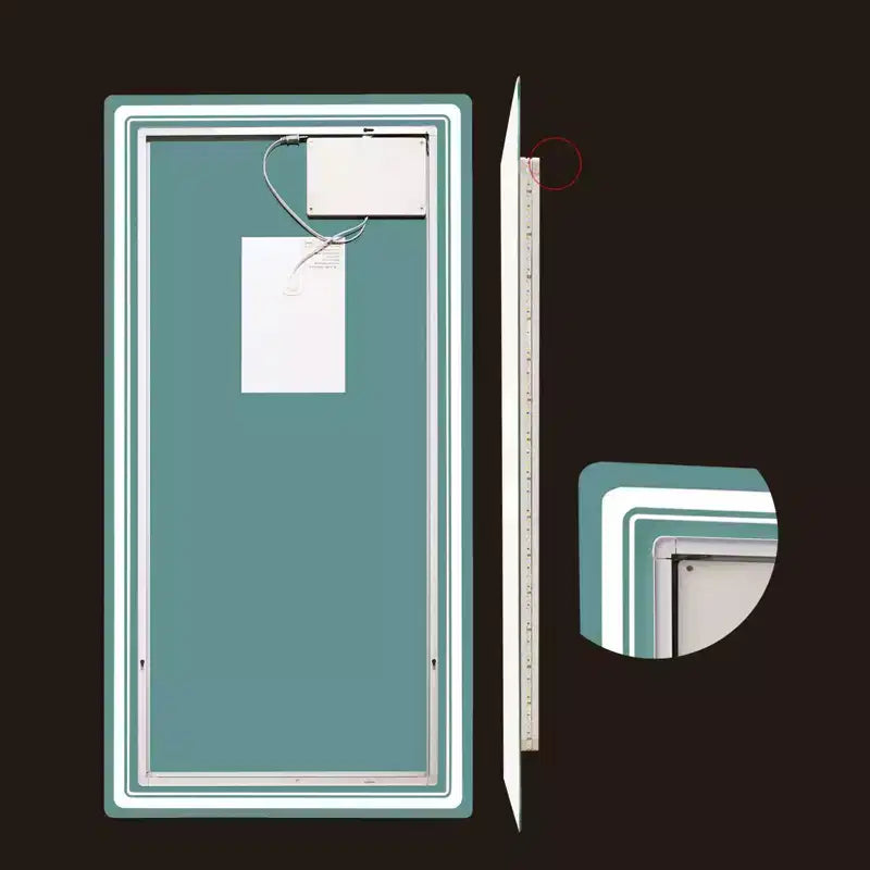 WallBeyond Rectangular LED Vanity Mirror Clear
