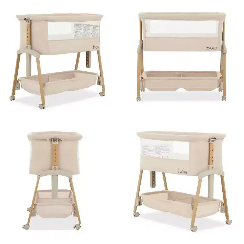 Evolur Lullaby Portable Bassinet with Wheels