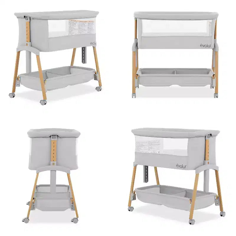 Evolur Lullaby Portable Bassinet with Wheels