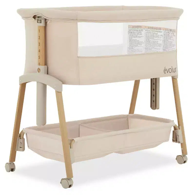 Evolur Lullaby Portable Bassinet with Wheels