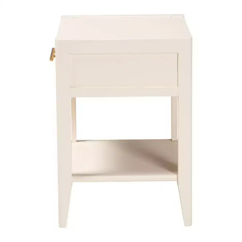 Baxton Studio Primrose Fluted Wood 6 Drawer Nightstand
