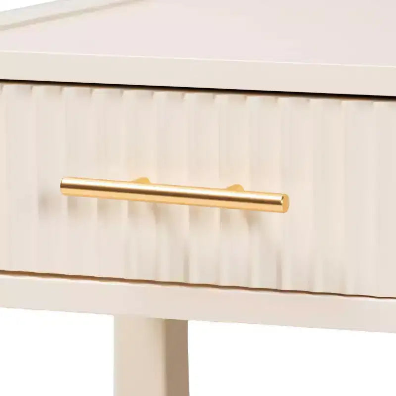 Baxton Studio Primrose Fluted Wood 6 Drawer Nightstand