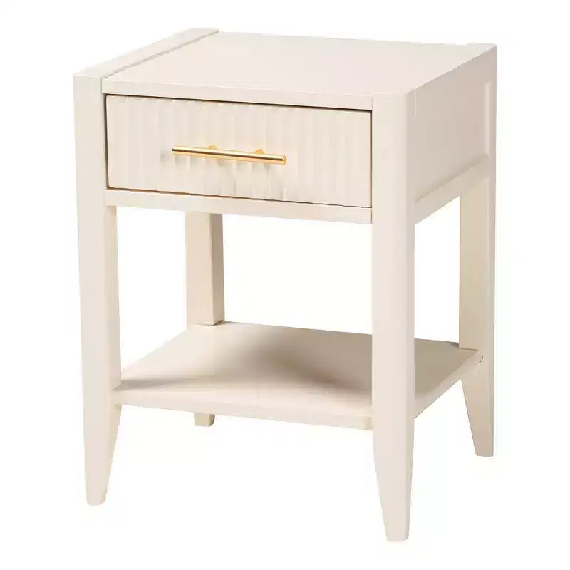 Baxton Studio Primrose Fluted Wood 6 Drawer Nightstand