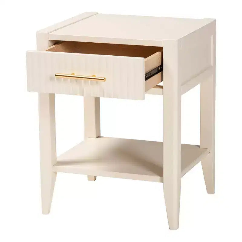 Baxton Studio Primrose Fluted Wood 6 Drawer Nightstand