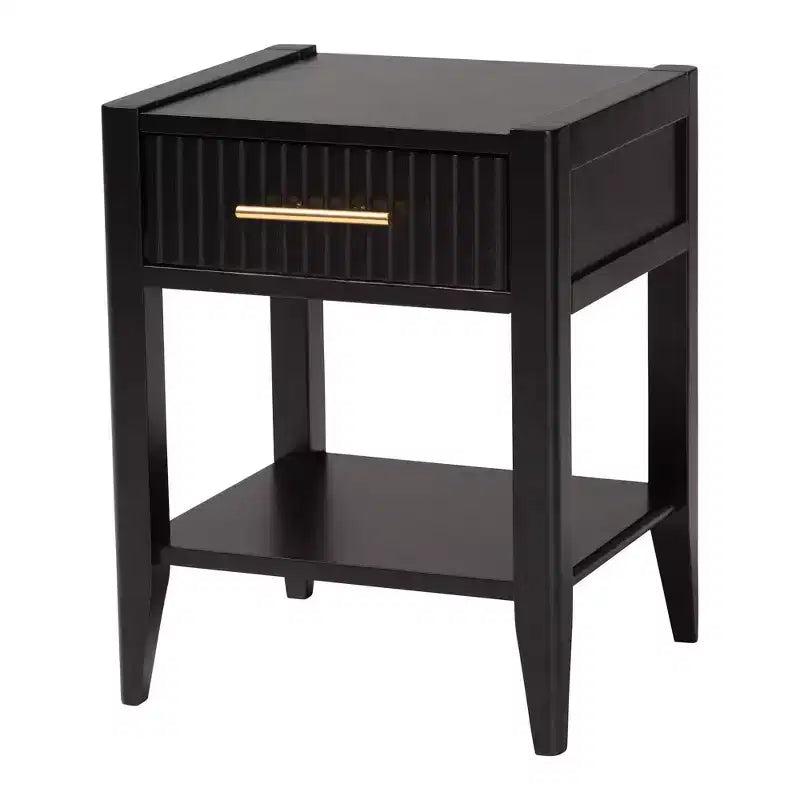 Baxton Studio Primrose Fluted Wood 6 Drawer Nightstand