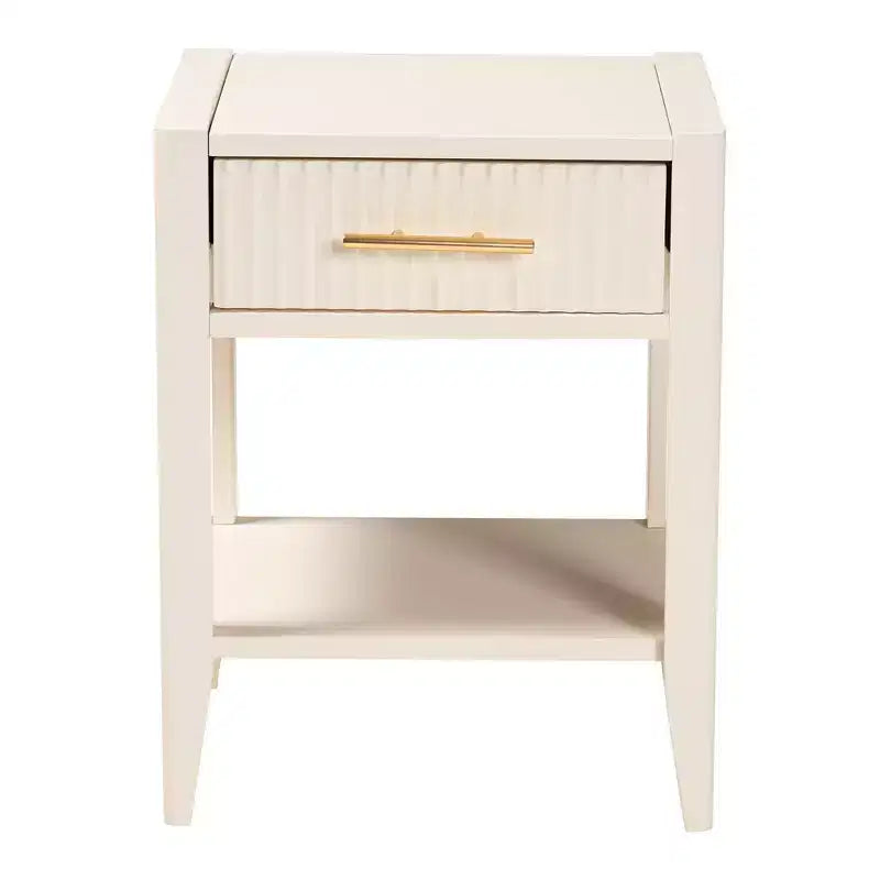 Baxton Studio Primrose Fluted Wood 6 Drawer Nightstand