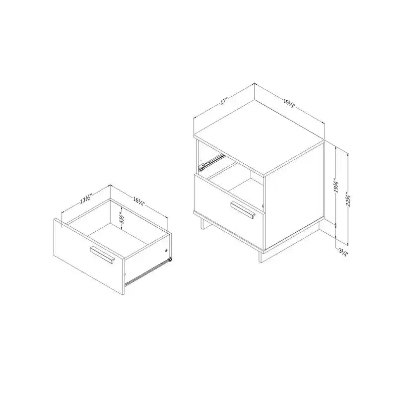 South Shore Cavalleri Nightstand with 2 Drawer(s)
