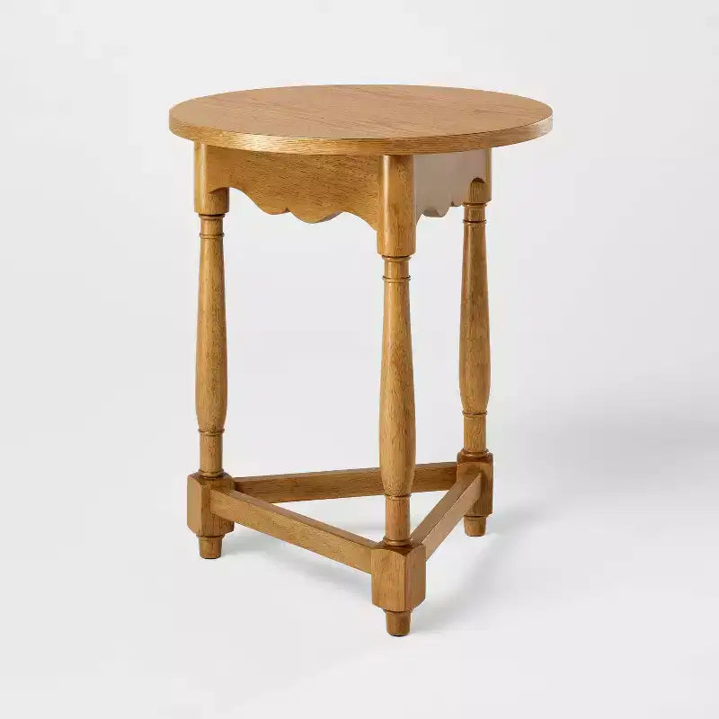 Scalloped Accent Table Light Oak (FA/KD) - Threshold designed with Studio McGee